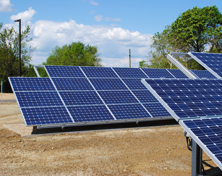 Solar panels at Battelle Visitor Center